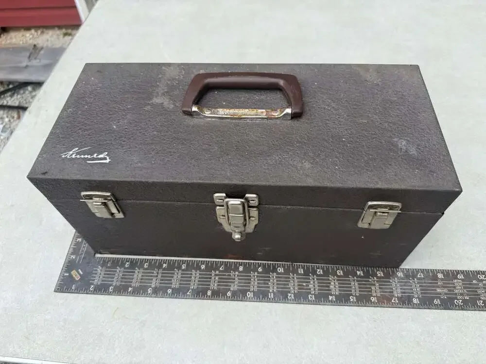 Vintage Kennedy Brown Metal Cantilever Tool Box Style CS-16-125513